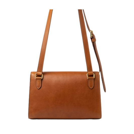 Zlevo Premium Minimalist Tan Brown Leather Shoulder Bag - Genuine Leather Handbag for Women