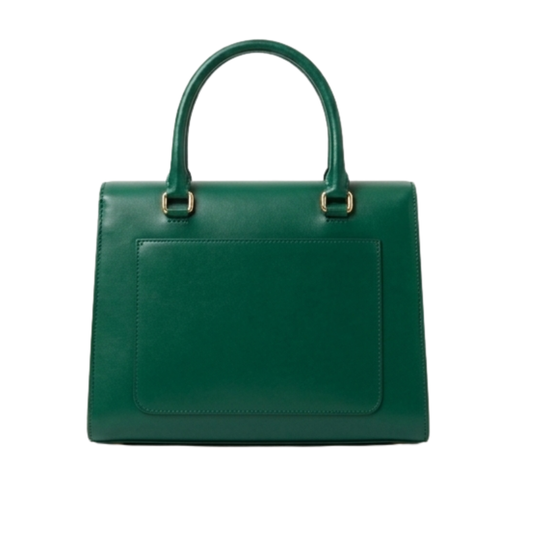 Luxury Emerald Green Crocodile-Effect Leather Satchel - Elegant Structured Handbag for Women